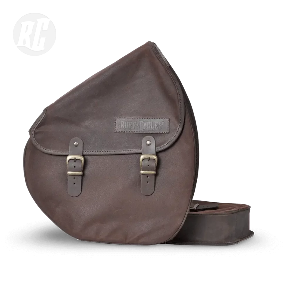 RUFF CYCLES The Ruffian Saddle Bag Slim - Waxed Canvas Brown
