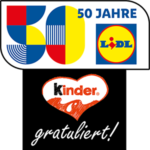 Logo - Ferrero Kinder gratuliert Lidl 50 Jahre