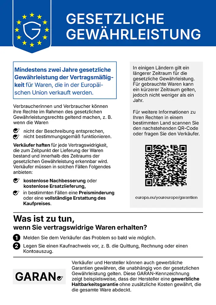 EU Gewährleistungsrechte Label