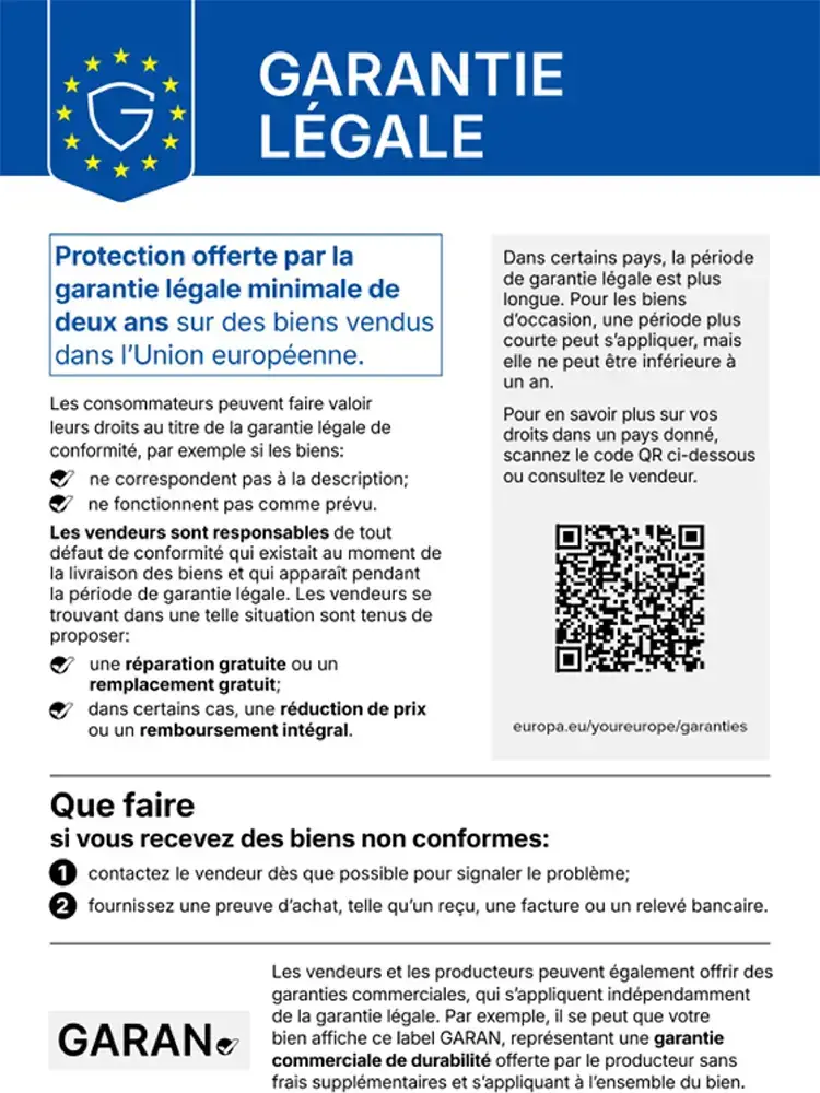 EU Gewährleistungsrechte Label FR